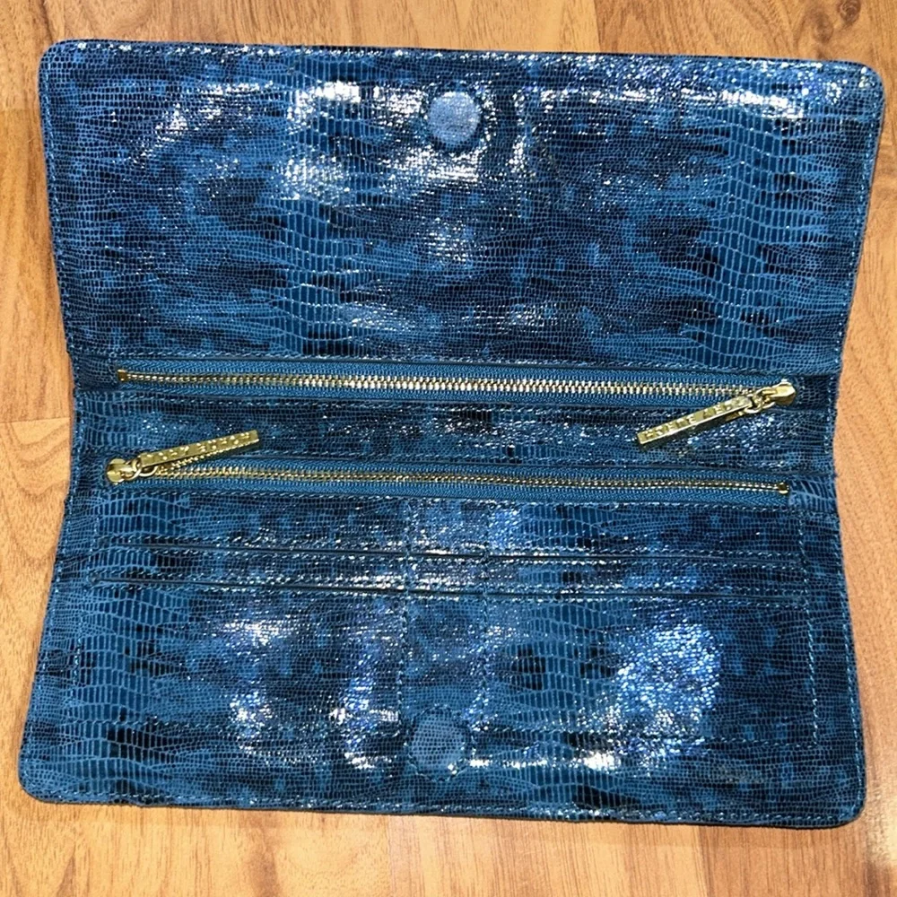 Tory Burch Lizard Embossed Leather Clutch Bag Long Wallet
